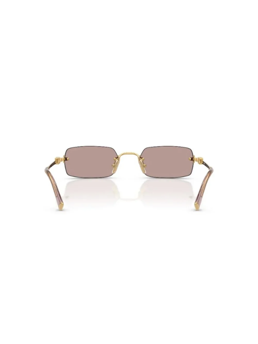New Miu Miu Women's Sunglasses Gold Brown Lens Metal Frame MU B50S 5AK20I 52